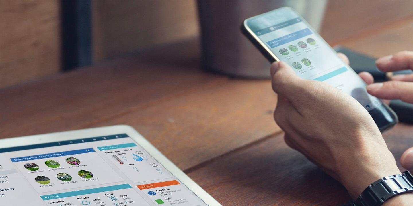 Hydrawise platforma na mobilnom i tabletu